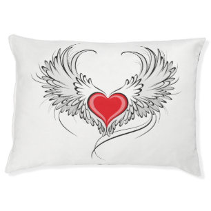 Red Angel Heart with wings Pet Bed