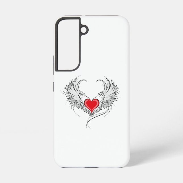 Red Angel Heart with wings Samsung Galaxy Case (Back)