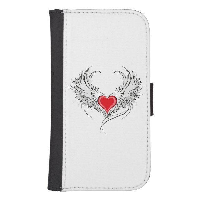 Red Angel Heart with wings Samsung Galaxy Wallet Case (Front)