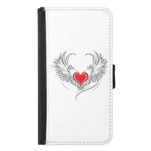 Red Angel Heart with wings Samsung Galaxy S5 Wallet Case
