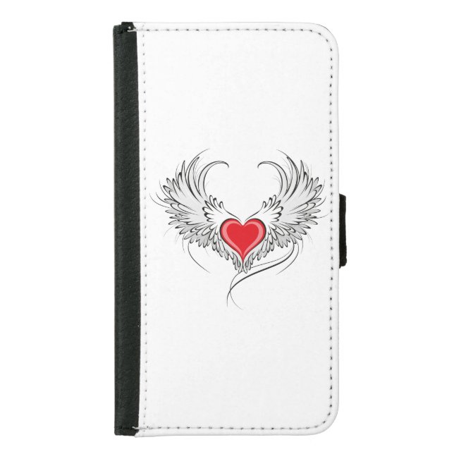 Red Angel Heart with wings Samsung Galaxy Wallet Case (Front)