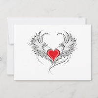 Red Angel Heart with wings