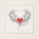 Red Angel Heart with wings Scarf<br><div class="desc">Artistically painted red heart with angel wings gray,  decorated with black smooth contour.</div>