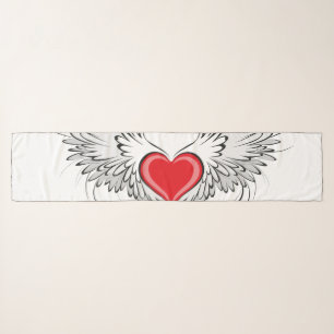 Red Angel Heart with wings Scarf