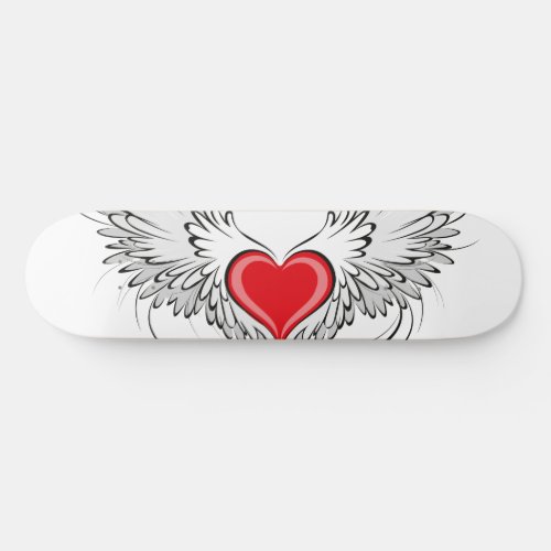 Red Angel Heart with wings Skateboard