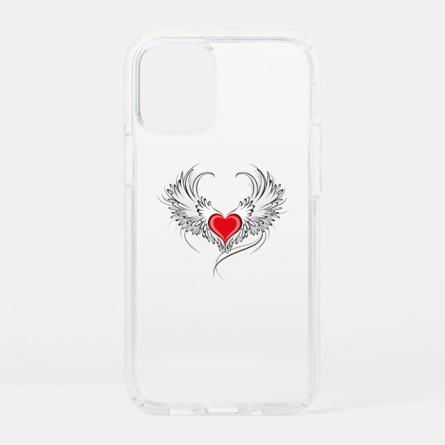 Red Angel Heart with wings Speck iPhone 12 Mini Case (Front)