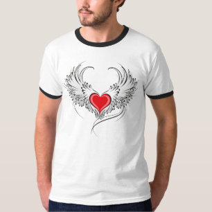 Red Angel Heart with wings T-Shirt