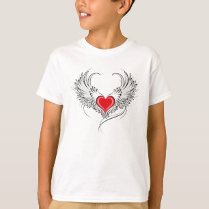 Red Angel Heart with wings T-Shirt