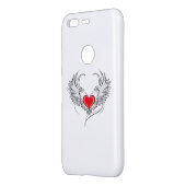 Red Angel Heart with wings Uncommon Google Pixel Case (Back/Left)