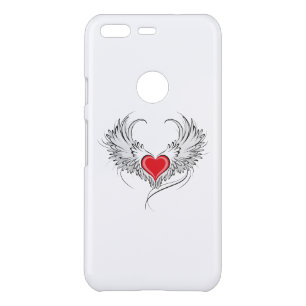 Red Angel Heart with wings Uncommon Google Pixel Case