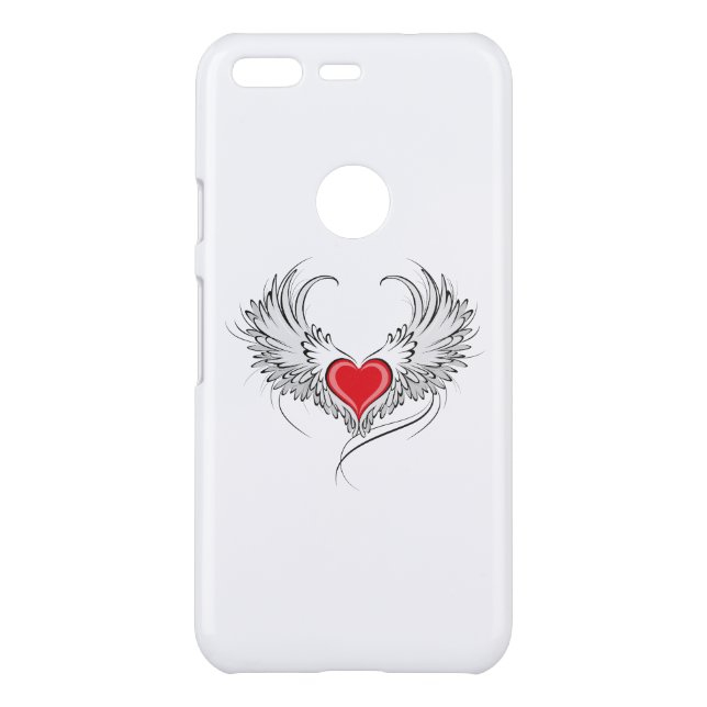 Red Angel Heart with wings Uncommon Google Pixel Case (Back)