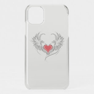 Red Angel Heart with wings iPhone 11 Case