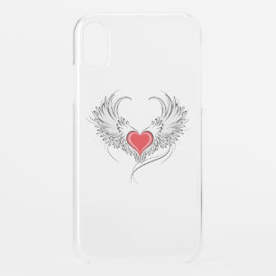 Red Angel Heart with wings iPhone XR Case