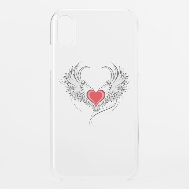 Red Angel Heart with wings Uncommon iPhone Case (Back)