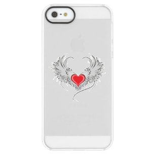 Red Angel Heart with wings Permafrost iPhone SE/5/5s Case