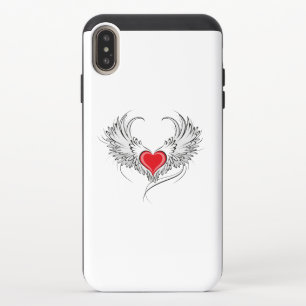 Red Angel Heart with wings iPhone XS Max Slider Case