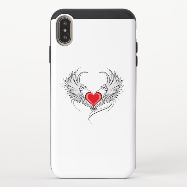 Red Angel Heart with wings Uncommon iPhone Case (Back)