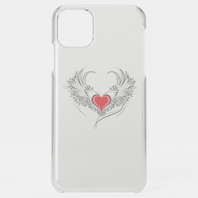Red Angel Heart with wings Uncommon iPhone Case (Back)