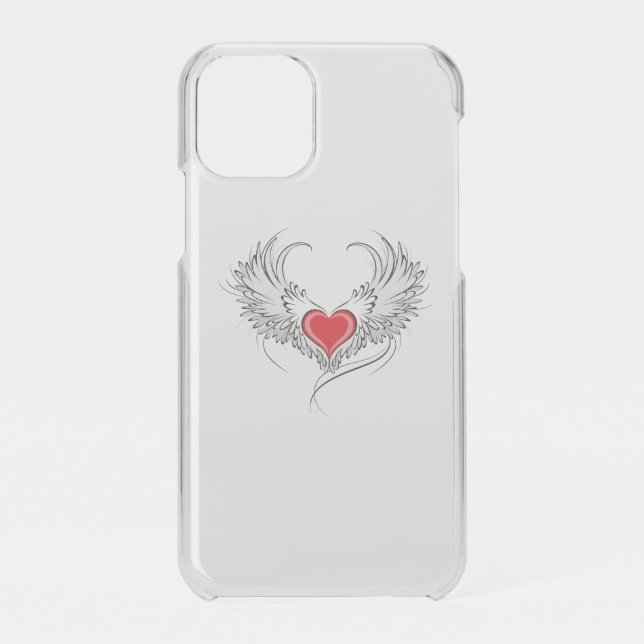 Red Angel Heart with wings Uncommon iPhone Case (Back)