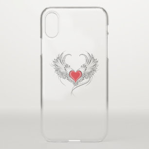 Red Angel Heart with wings iPhone XS Case
