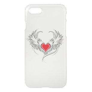 Red Angel Heart with wings iPhone SE/8/7 Case