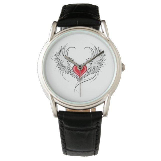 Red Angel Heart with wings Watch (Front)