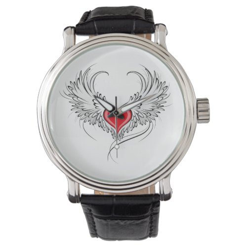 Red Angel Heart with wings Watch