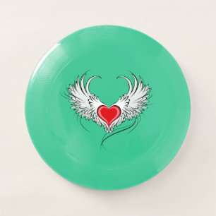 Red Angel Heart with wings Wham-O Frisbee