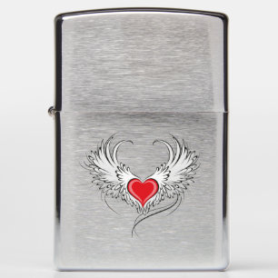 Red Angel Heart with wings Zippo Lighter
