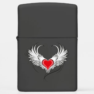 Red Angel Heart with wings Zippo Lighter