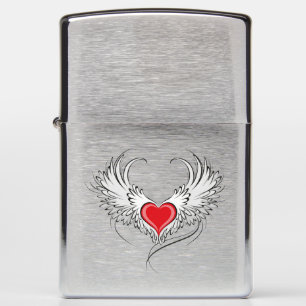Red Angel Heart with wings Zippo Lighter