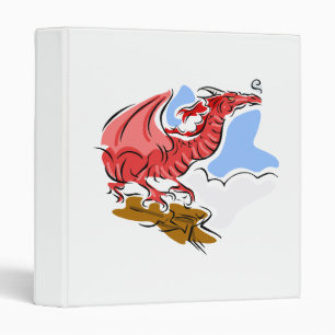 Red Angry Dragon 3 Ring Binder