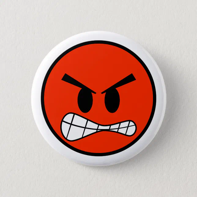 Modsatte synder At læse Red Angry Face Emoji Button | Zazzle