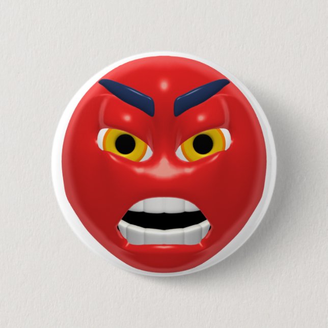 red angry pinback button (Front)
