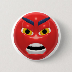 red angry pinback button