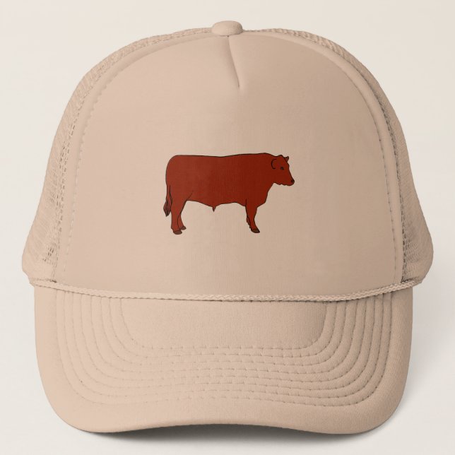 Red Angus Bull Trucker Hat (Front)