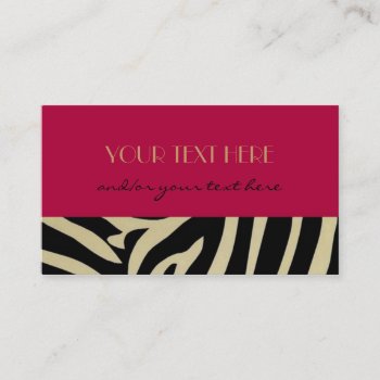 Red Animal Print Business Card by cami7669 at Zazzle
