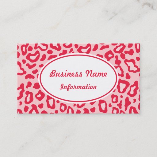 Customizable Red Animal Print Business Card