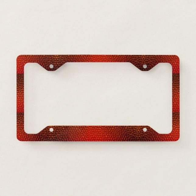 Red Animal Print Elegant  License Plate Frame (Front)