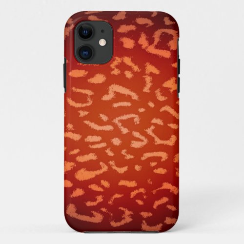 Red animal print fur skin of leopard iPhone 11 case