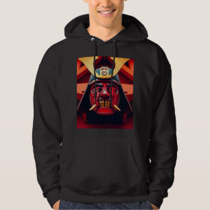 Red anime samurai mask hoodie