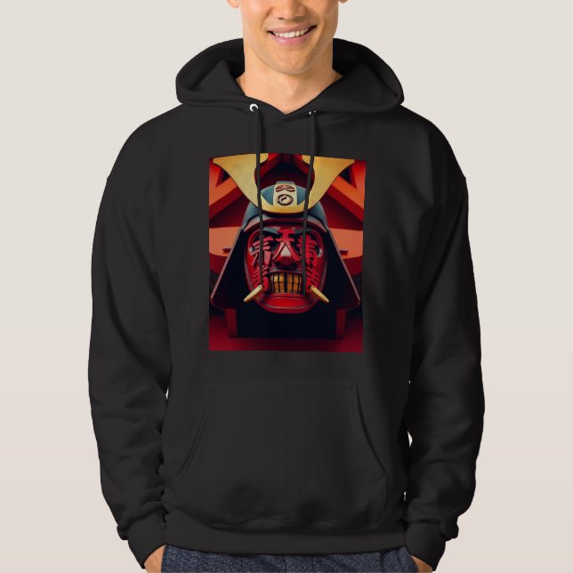 Red anime samurai mask hoodie (Front)