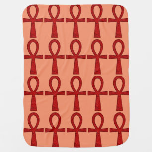 Red Ankh Swaddle Blanket