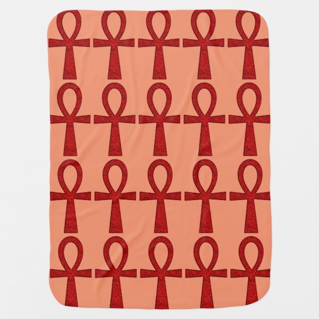 Red Ankh Swaddle Blanket (Front)