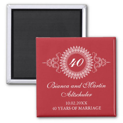 Red Anniversary Medallion Party Magnet