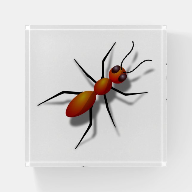 Red Ant Crawling Paperweight (Front)