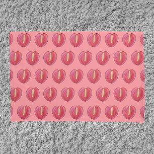 Red Anthurium Flower Seamless Pattern on Pillow Case