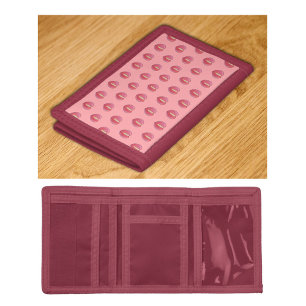 Red Anthurium Flower Seamless Pattern on Trifold Wallet