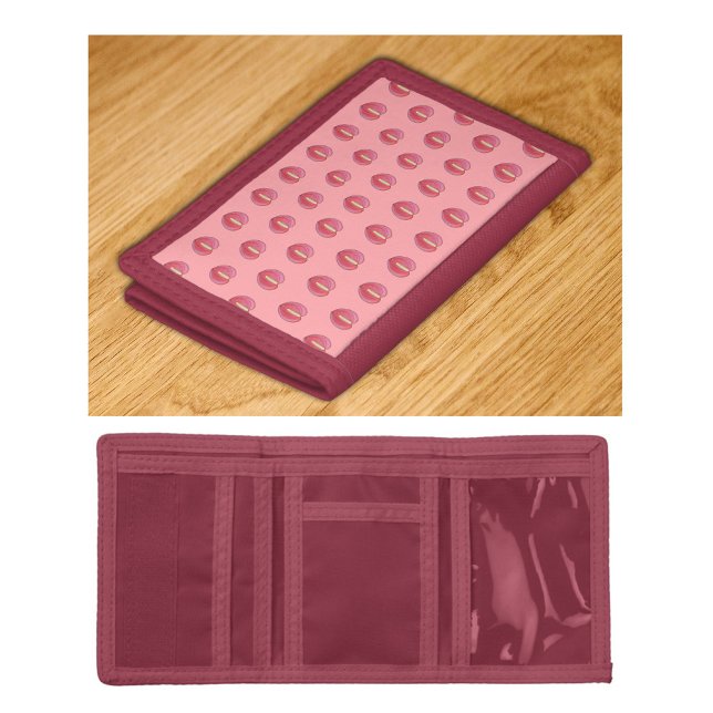 Red Anthurium Flower Seamless Pattern on Trifold Wallet (The top and inside of the trifold wallet)