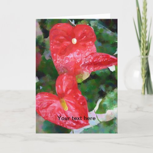 Red Anthurium Holiday Card